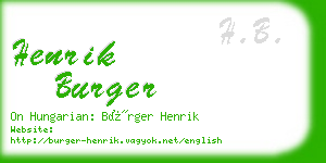 henrik burger business card